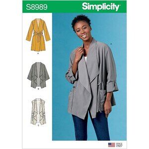 Simplicity Sewing‎ Pattern 10265 8989 Coat Jacket Vest Misses Size XXS-XXL